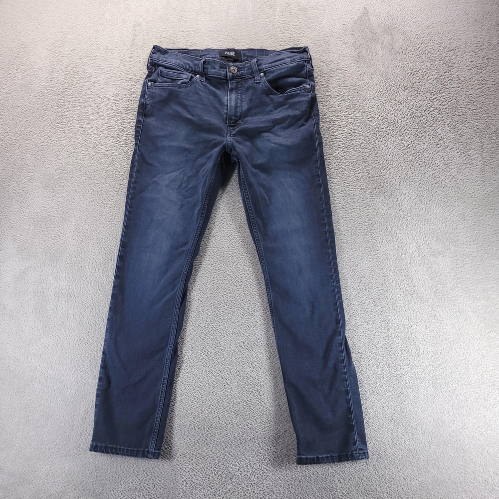 Paige Jeans Mens 31x28 Blue Lennox Slim Skinny Dark Wash Stretch Comfort